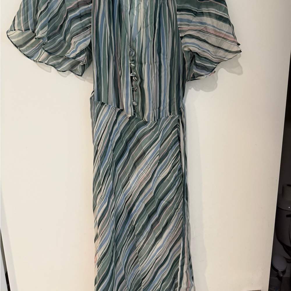 Diane Von Furstenberg Multicolor Striped Long Sleeve Dress - Picture 6 of 9
